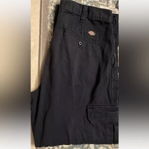 Dickies Pants Men 32x30 Navy Blue Canvas Straight Cut Dark Wash Workwear
